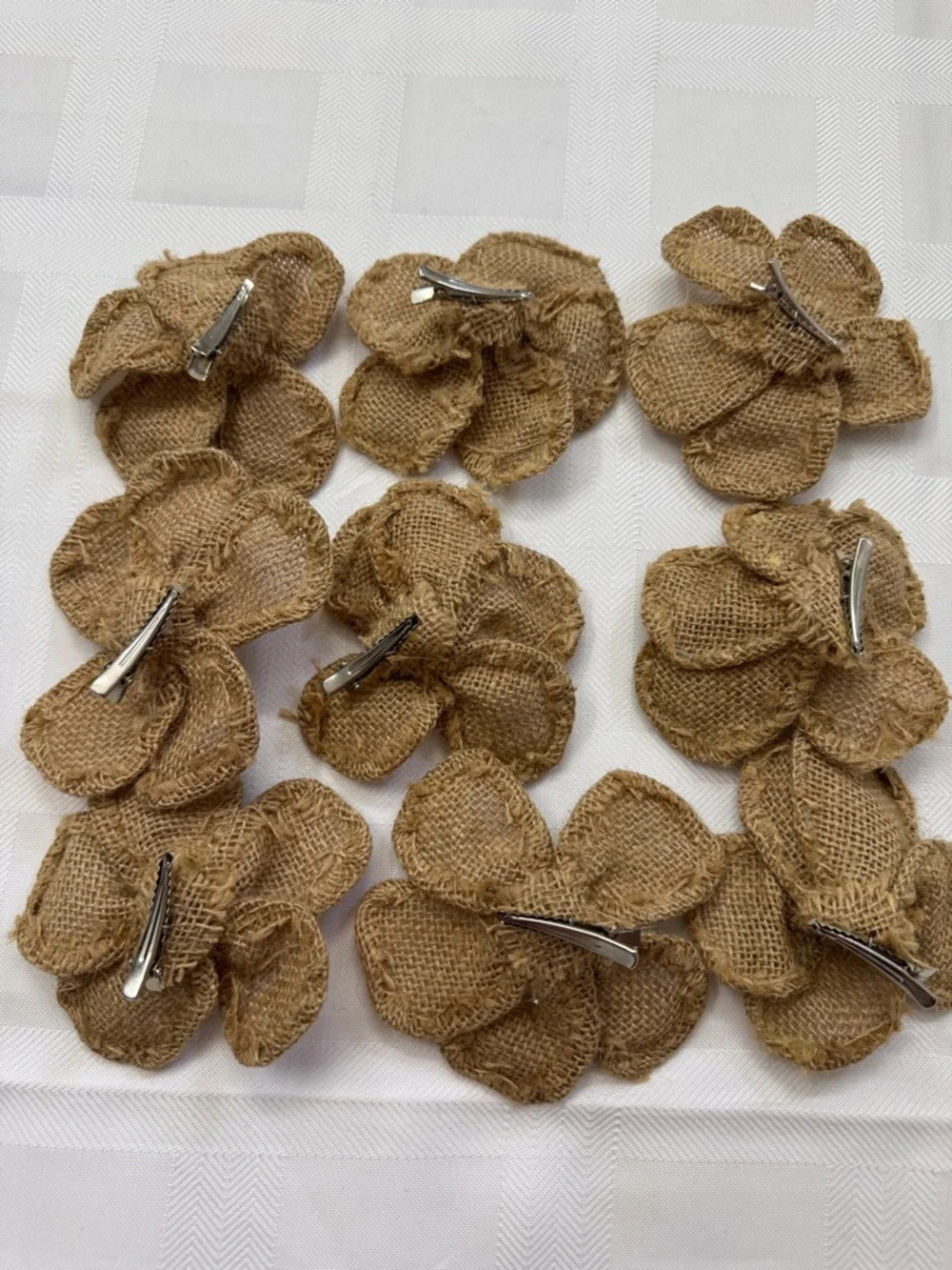 Natural Burlap Flower Accents - Tan Floral Décor